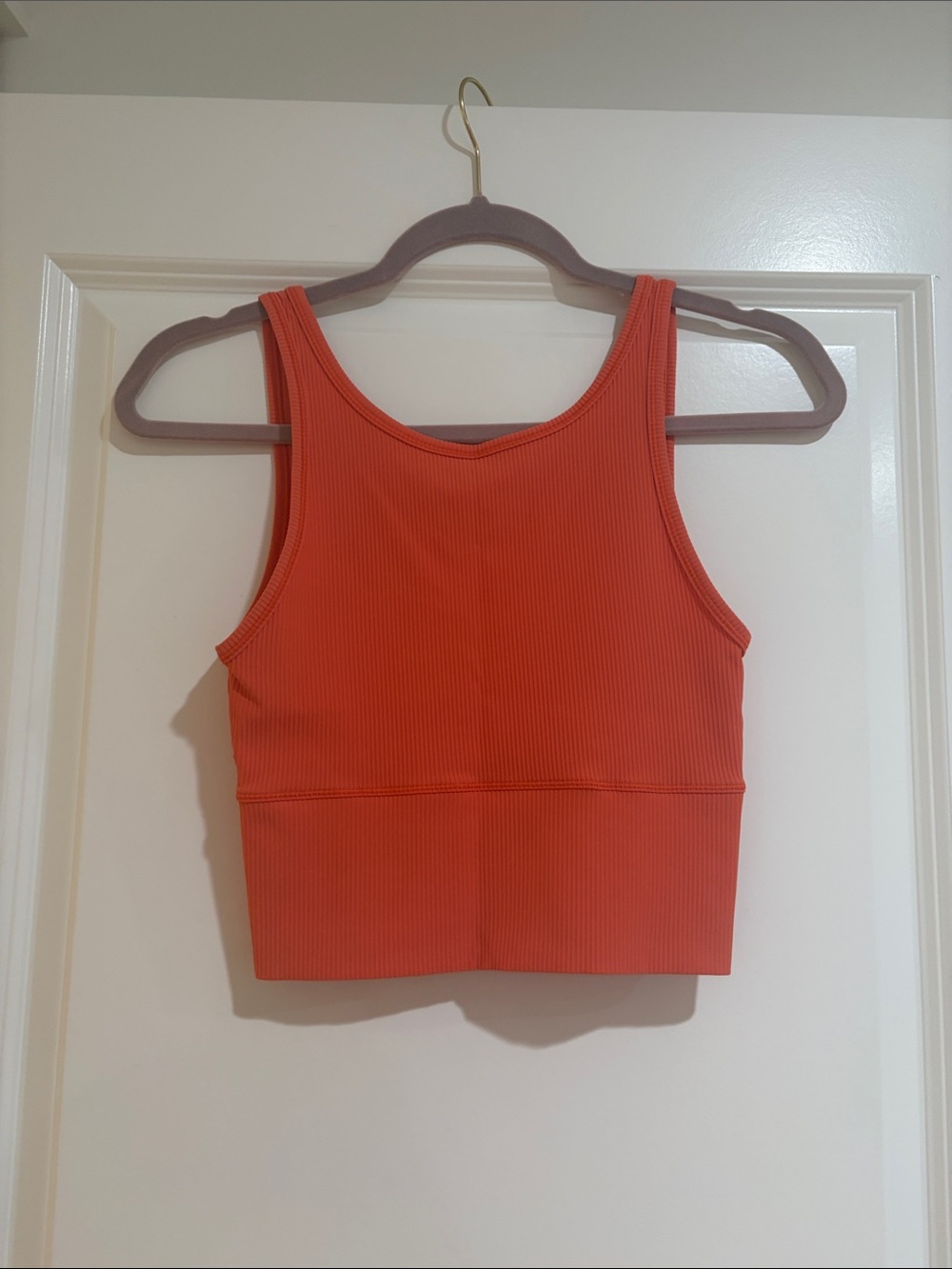 lululemon athletica Ribbed Crop Tank in Bright Orange